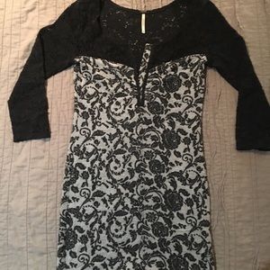 Free People lace full-length sleeve dress XS